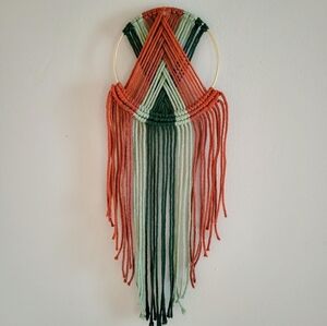 handmade retro-colored macrame dreamcatcher wall art hanging geometric wreath